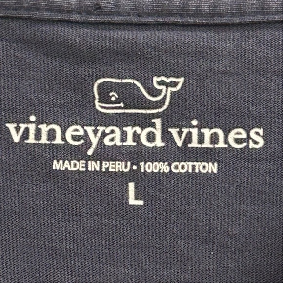 Vineyard Vines Men's Navy Blue Marlin Crest Long-Sleeve Pocket Tee Size L - Picture 4 of 9